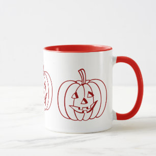 Mug Citrouille amusant avec halloween de visage coupé