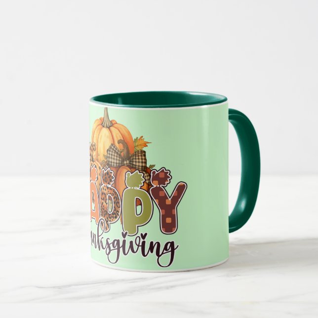 Mug Citrouille bon thanksgiving (Devant droit)