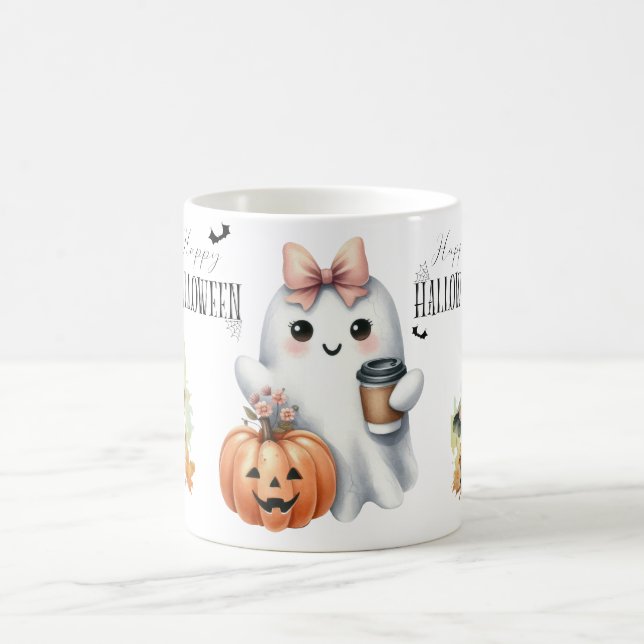 Mug Citrouille Chauve-Souris Fantôme Mignonne Hallowee (Centre)