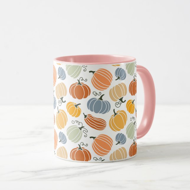 Mug Citrouille coloré Motif gourd  (Devant droit)