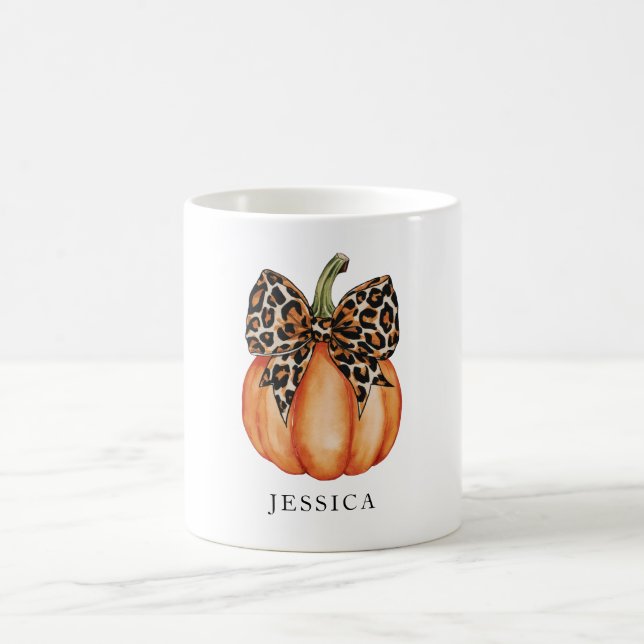 Mug Citrouille Coquette d'Automne à Nœud (Centre)