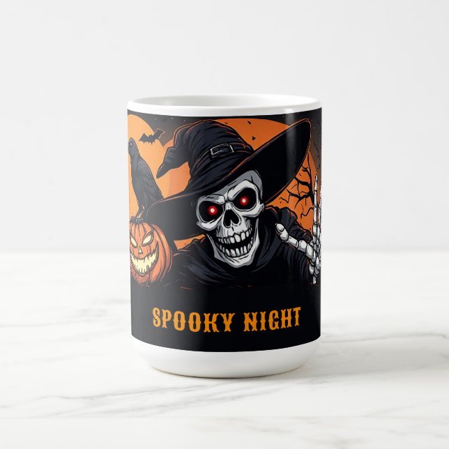 Mug Citrouille de chapeau de sorcière squelette Hallow (Centre)