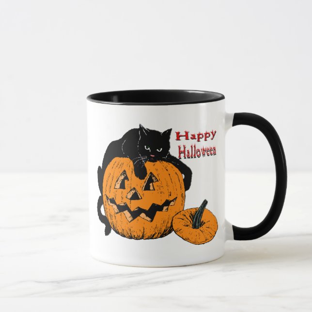 Mug Citrouille de chat noir (Droite)