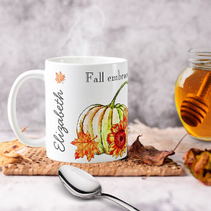 Mug Citrouille de couleur sur citation de l'automne no