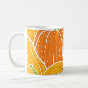 Mug Citrouille de dessin, motif d'automne mignon.