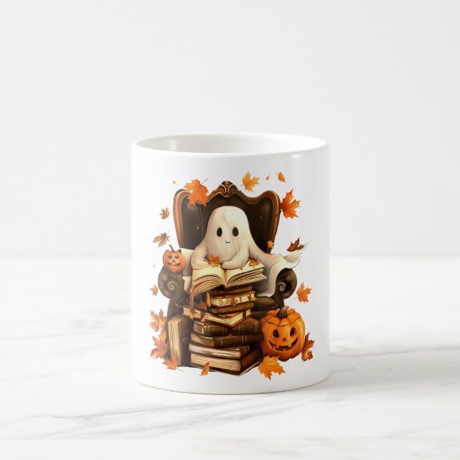 Mug Citrouille de lecture du livre fantôme Enseignants (Centre)