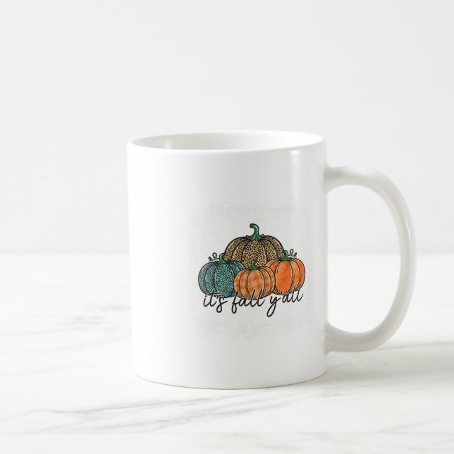 Mug Citrouille de léopard blanchi automne c'est Tomber (Droite)