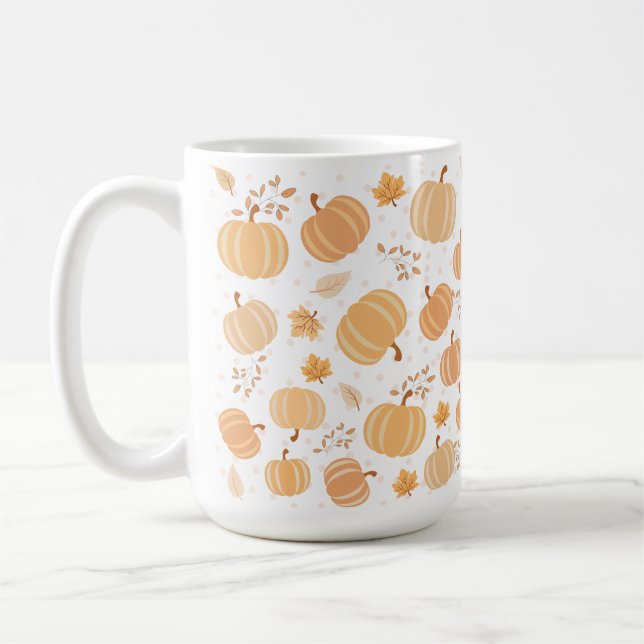 Mug Citrouille de récolte d'automne et Motif pastel fe (Gauche)