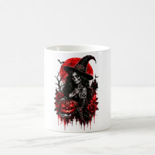 Mug Citrouille de sorcière gothique Halloween Chat noi