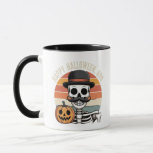 Mug Citrouille de squelette rétro