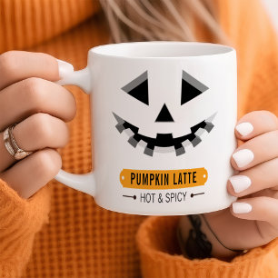 Mug Citrouille de visage de Jack-o'-lantern sculpté La