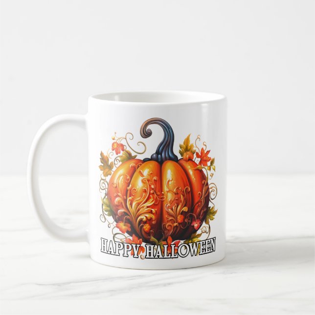 Mug Citrouille décorative de saison Joyeux Halloween (Gauche)
