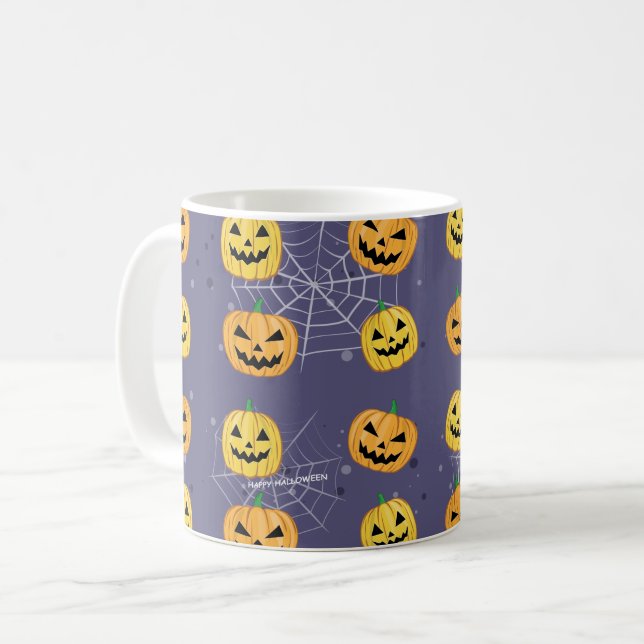 Mug Citrouille d'Halloween - Drôle Motif (Devant gauche)