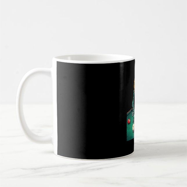 Mug Citrouille d'Halloween squelette jouant au billard (Gauche)