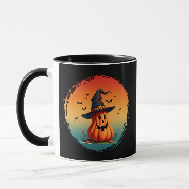 Mug citrouille drôle vintage automne saison d'automne (Gauche)
