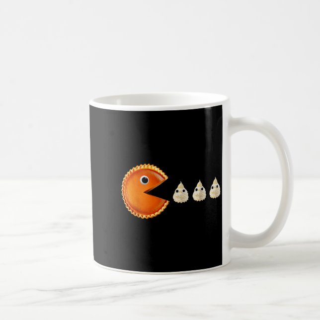 Mug Citrouille E Mangeant de la Crème Fouettée Drôle  (Droite)