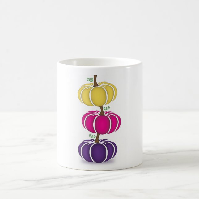Mug Citrouille empilé violet, rose et jaune (Centre)