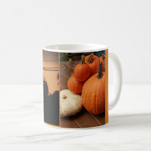 Mug citrouille et coucher de soleil halloween scène éf