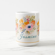 Citrouille et fleurs à l'aquarelle d'automne – Flo