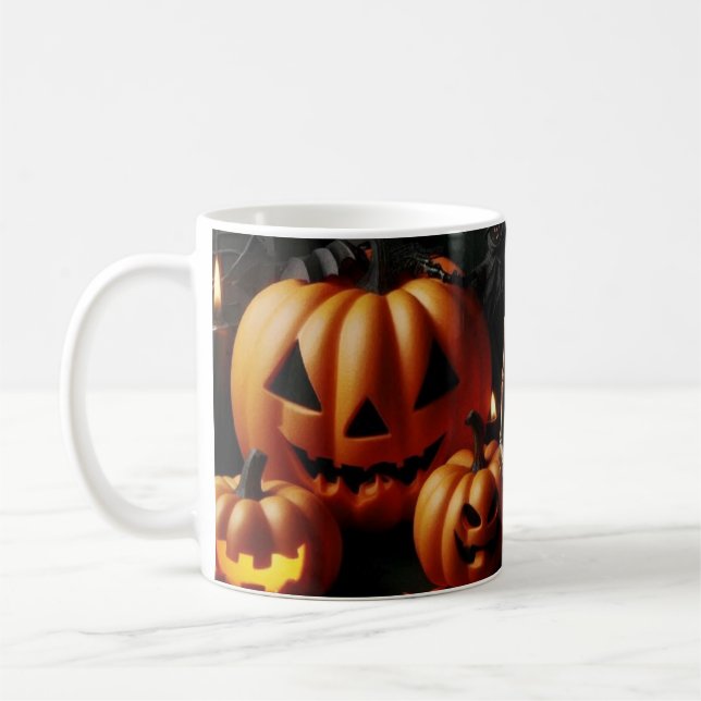 Mug Citrouille et squelette (Gauche)
