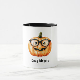 Mug Citrouille festive Halloween nom personnalisé