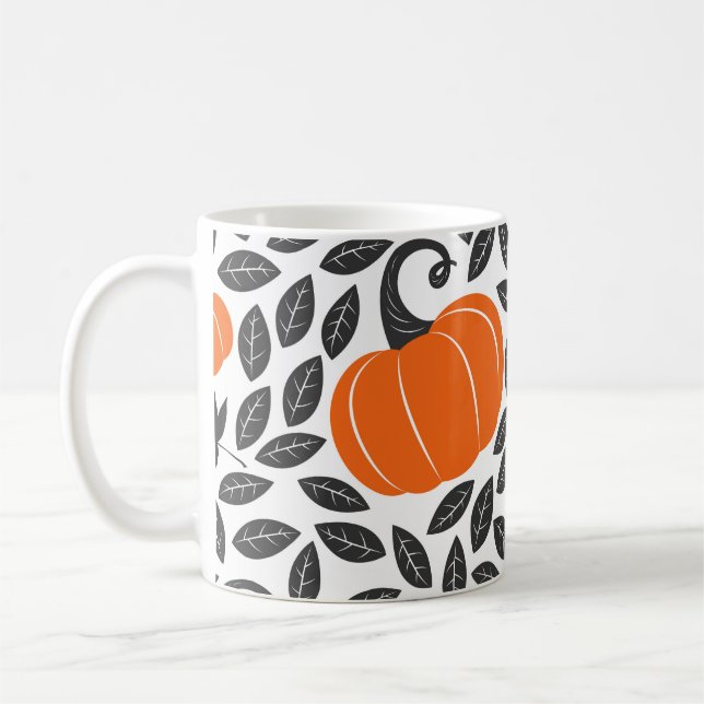 Mug Citrouille, feuille : mignon motif d'automne. (Gauche)