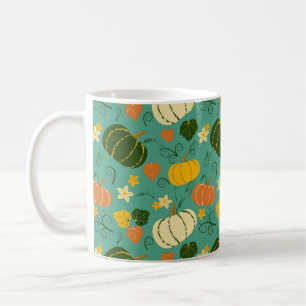 Mug Citrouille, feuille : motif végétal d'automne