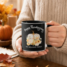 Citrouille Fleurie de Thanksgiving Personnalisée