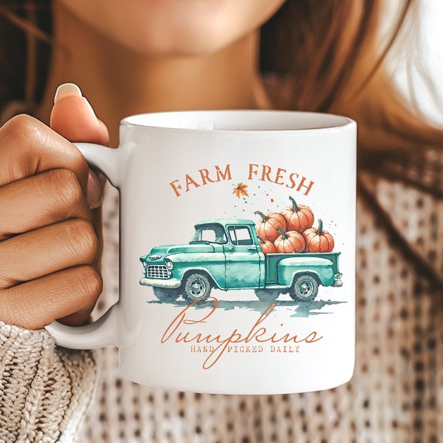 Mug Citrouille frais de la ferme d'automne (Créateur téléchargé)
