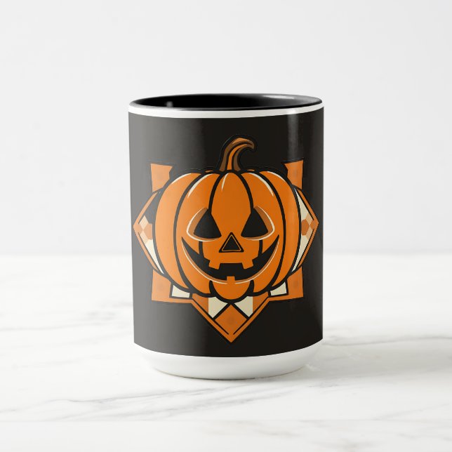 Mug Citrouille géométrique de Halloween  (Centre)