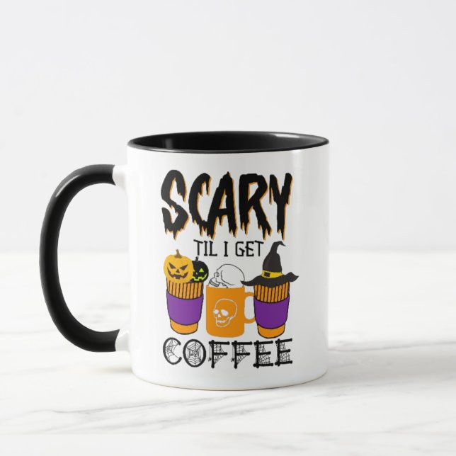 Mug Citrouille Halloween crâne effrayant jusqu'à ce qu (Gauche)