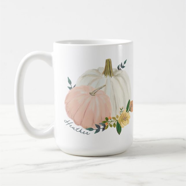 Mug Citrouille Heirloom avec nom (Gauche)