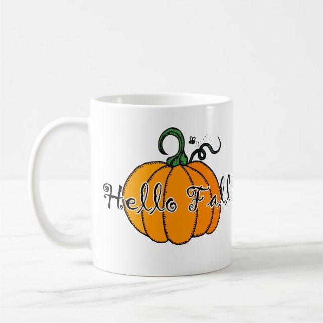 Mug Citrouille Hellow Citrouille Automne Bonjour Autom (Gauche)