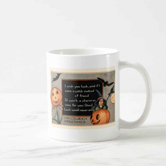 Mug Citrouille Jack O Lantern Sorcière Chauve-souris H (Droite)