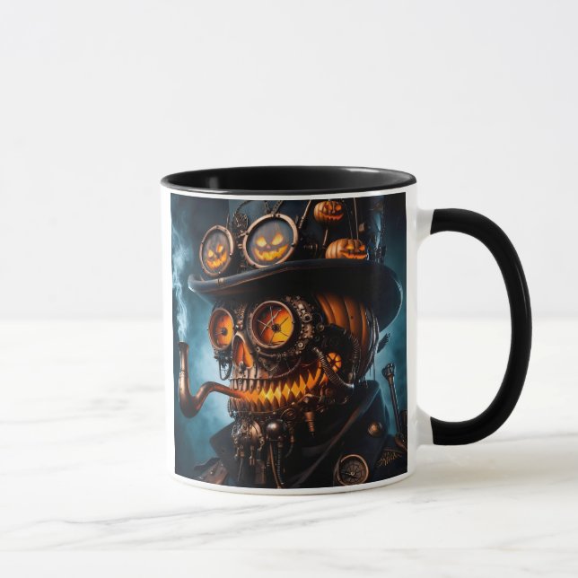 Mug Citrouille Jack-O-Lantern Steampunk Gothique Hallo (Droite)