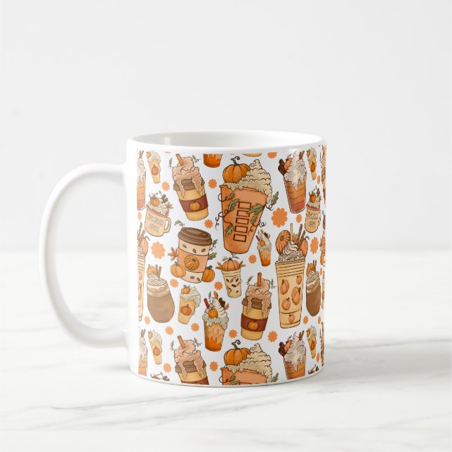 Mug Citrouille Latte de café d'automne Motif (Gauche)