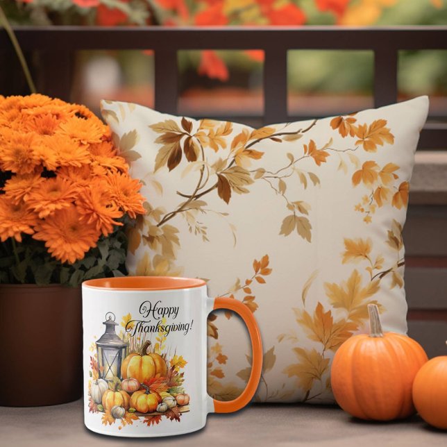 Mug Citrouille Maple Tree Feuille Lampe Thanksgiving (Créateur téléchargé)