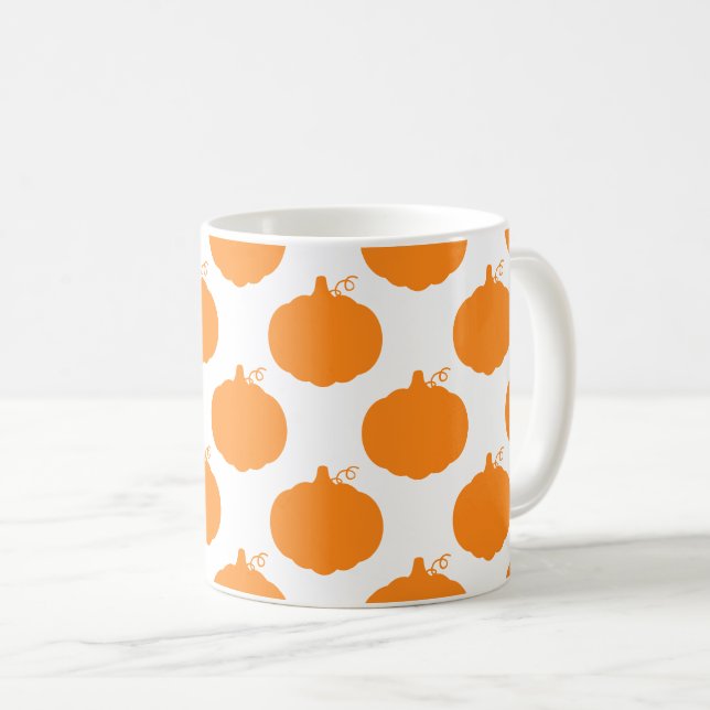 Mug Citrouille Motif Silhouette (Devant droit)
