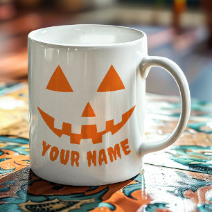 Mug Citrouille orange personnalisée Halloween Votre no