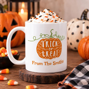 Mug Citrouille Orange Verte Trick or Treat Halloween