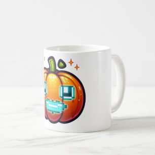 Mug Citrouille Pixel Glissant - Gamer Rétro Hallow