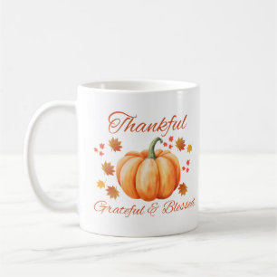 Mug Citrouille reconnaissante bénie Art d'automne