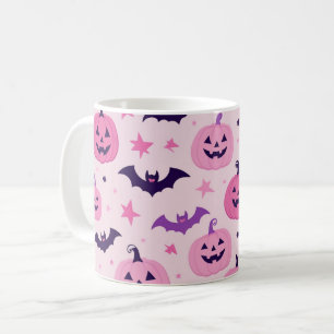 Mug Citrouille rose et chauve-souris Halloween