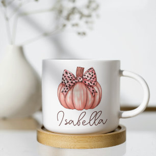 Mug Citrouille Rose Nom Personnalisé Café Automne