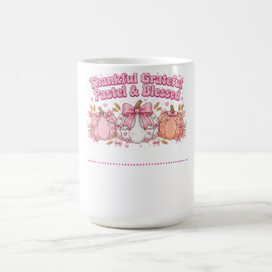 Mug Citrouille Rose Pastel Merci Reconnaissant Bénie