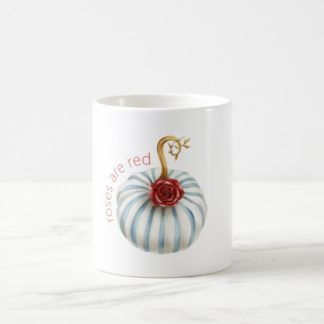 Mug Citrouille Rose Rouge Rayures Bleu Blanc Or (Centre)