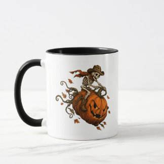 Mug Citrouille squelette Halloween vintage