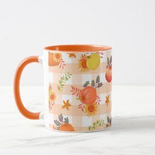 Mug Citrouille Thanksgiving En vichy Peach