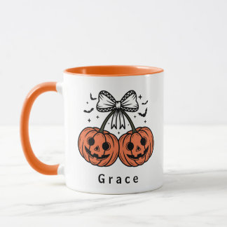 Mug Citrouilles Cerises Coquette Halloween Personnalis