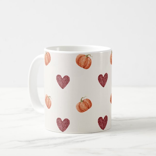 Mug Citrouilles coeurs de Bourgogne (Devant gauche)